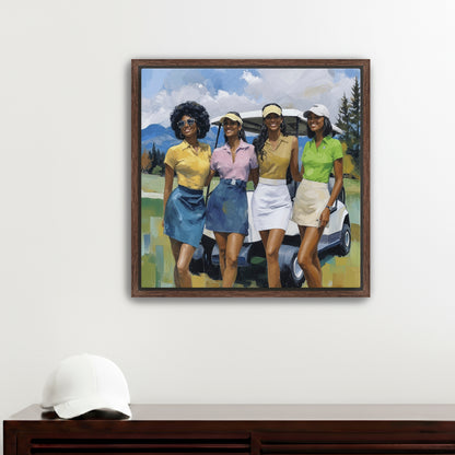 Fairway Friends  Placeholder AR 1x1 Framed Canvas Espresso 20x20