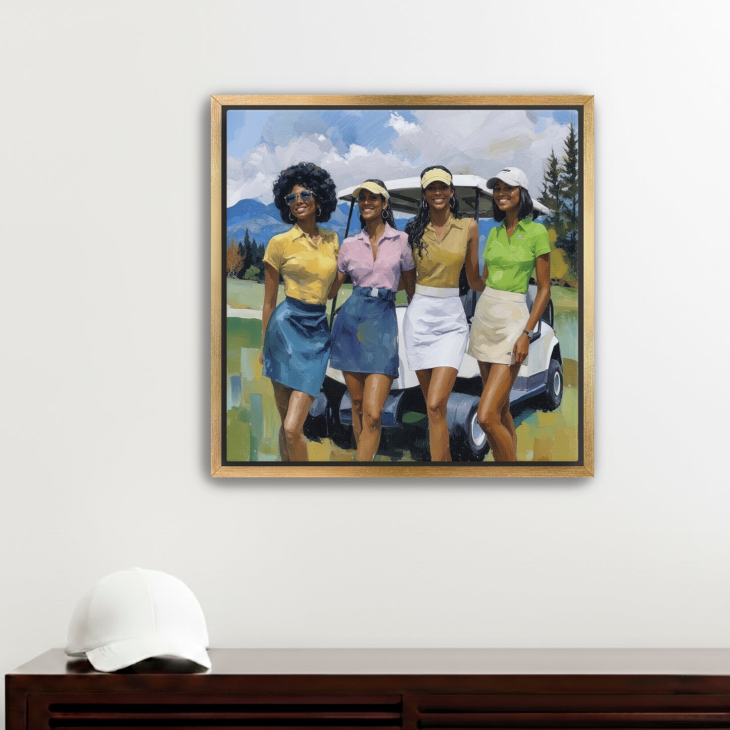 Fairway Friends  Placeholder AR 1x1 Framed Canvas Gold 20x20