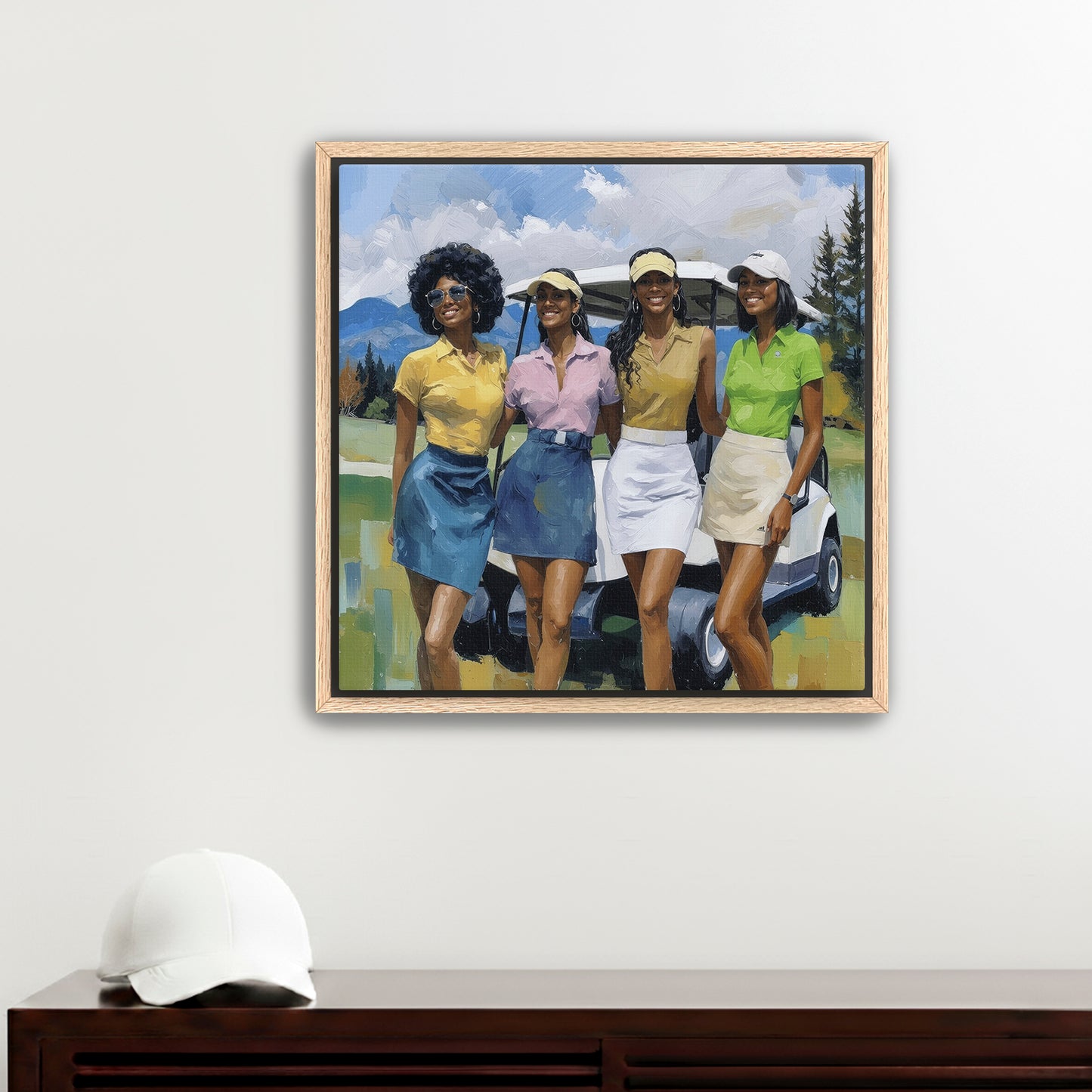 Fairway Friends  Placeholder AR 1x1 Framed Canvas Oak 20x20