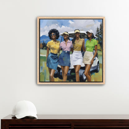 Fairway Friends  Placeholder AR 1x1 Framed Canvas Oak 20x20
