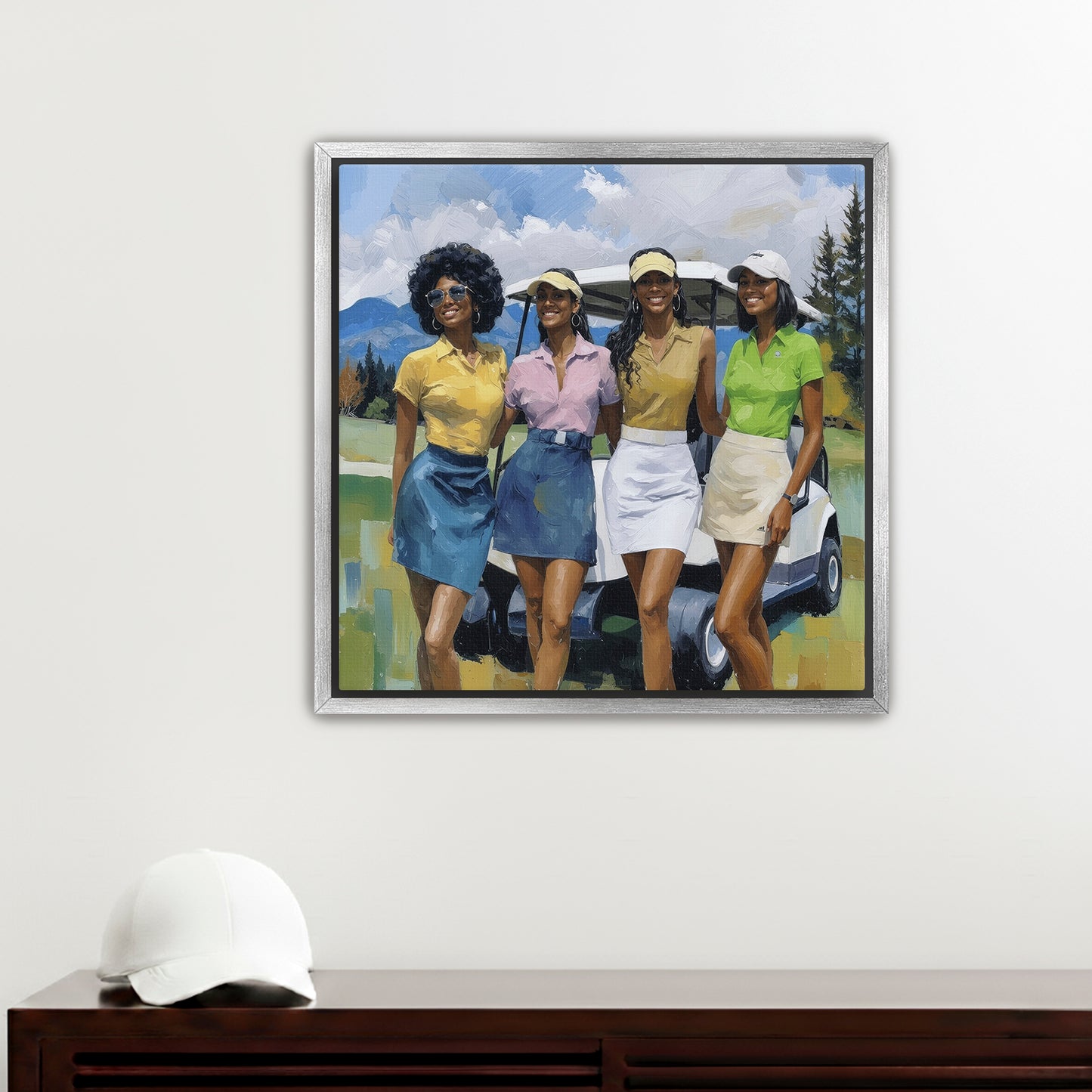 Fairway Friends  Placeholder AR 1x1 Framed Canvas Silver 20x20