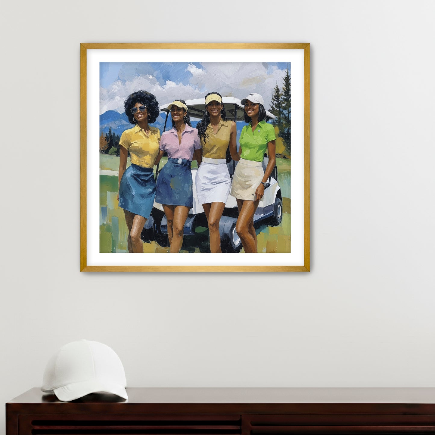 Fairway Friends  Placeholder AR 1x1 Framed Paper Gold 20x20