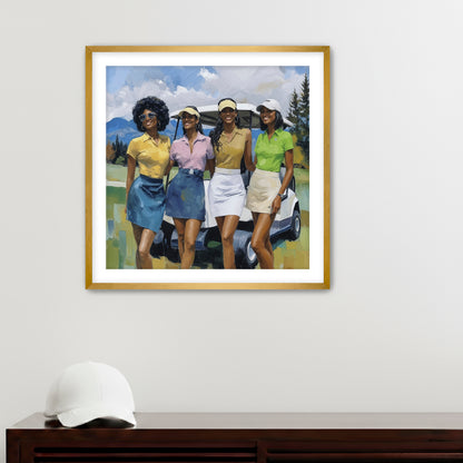 Fairway Friends  Placeholder AR 1x1 Framed Paper Gold 20x20
