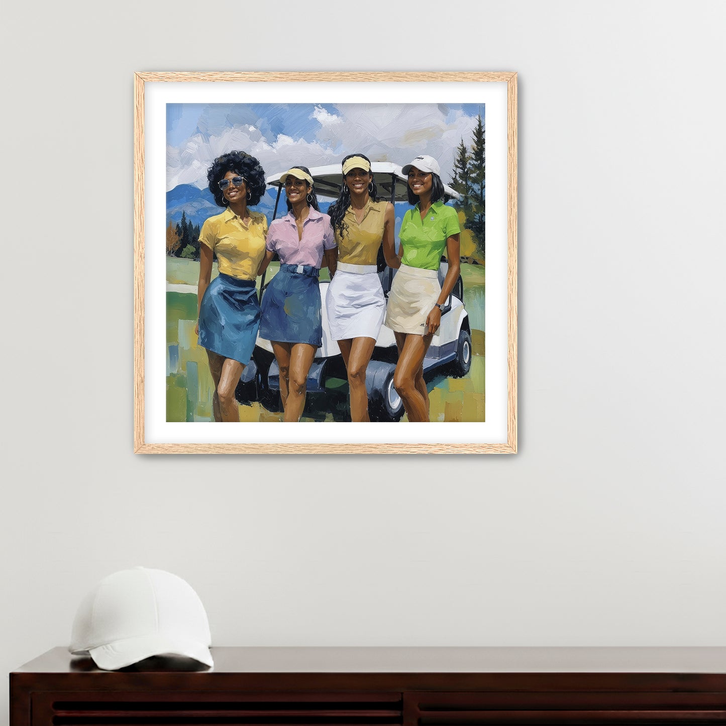 Fairway Friends  Placeholder AR 1x1 Framed Paper Oak 20x20